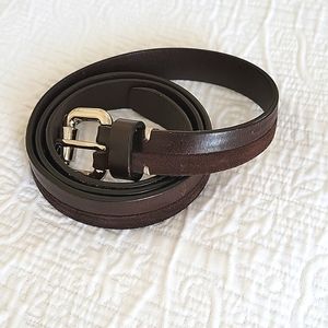 Fossil Women's Brown Leather Suede Belt - Medium